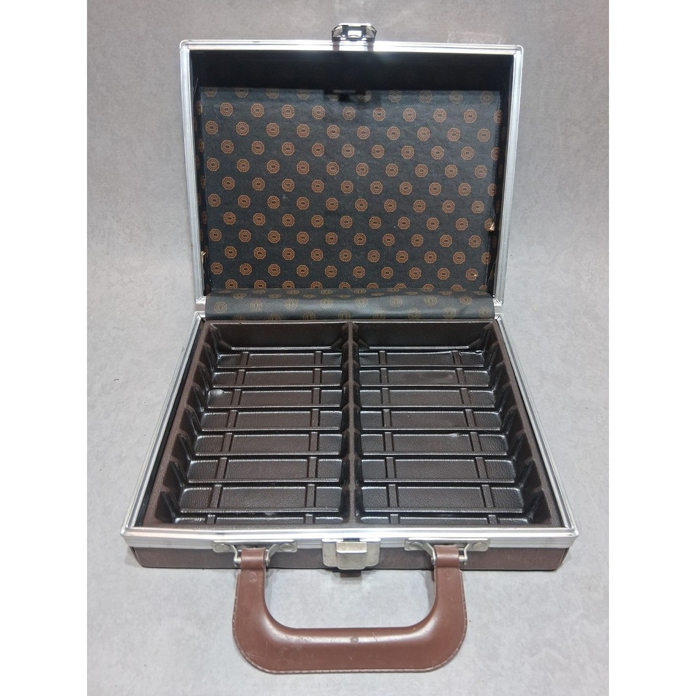 Vintage Savoy Cassette Tape Storage Carrying Case Holds 16 Tapes Brown USA Made